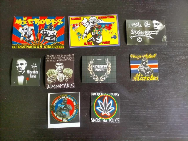 Stickers, Microbes ,PSG , Virage Auteuil, ultras , football,paris saint germain