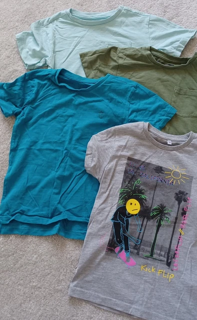 Bundle Boys Next Summer T-shirts x 4 Shorts x 2 Age 5-6 Green Blue Grey Yellow