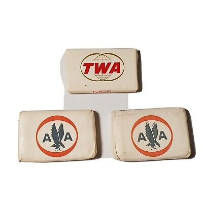 3 Vintage Airline Travel Soaps One TWA and 2 American Airlines