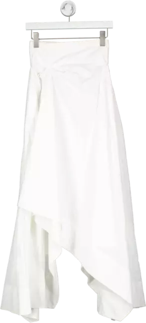 Karen Millen White Taffeta Maxi Skirt UK 6