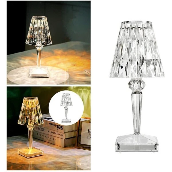 Lampada Effetto Cristallo Da Tavolo A Led Con Batteria Ricaricabile Bar Locali