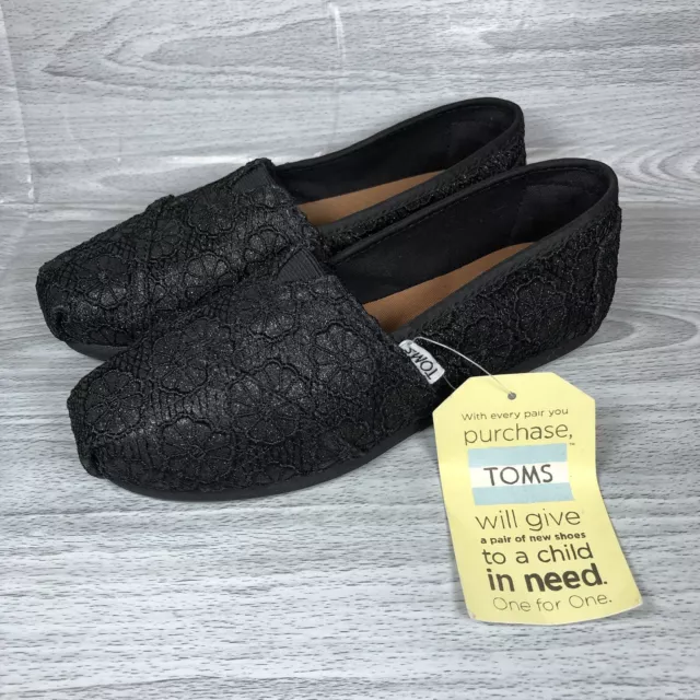 Toms black glitter discount shoes