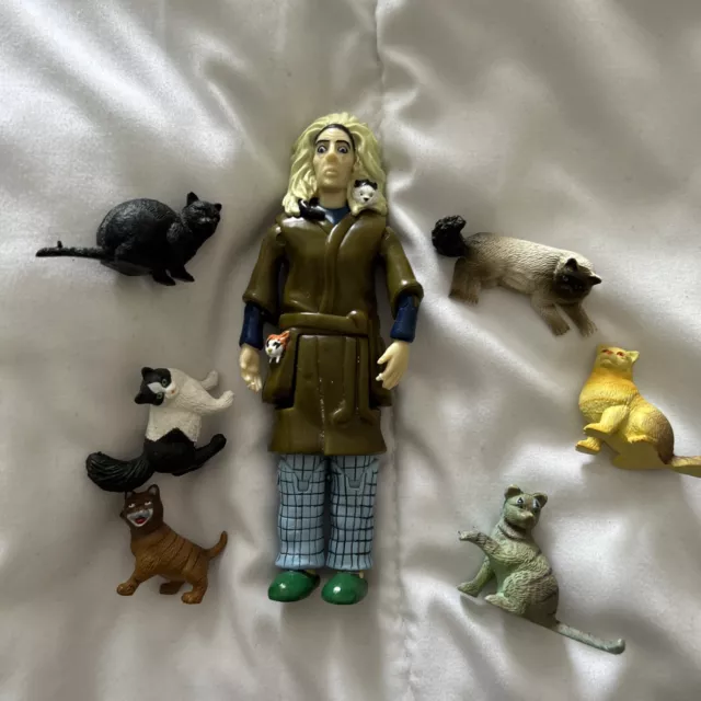 Crazy Cat Lady Action Figure with 6 Cats Archie McPhee 2004