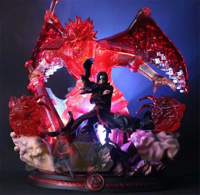 Susanoo LED Uchiha Itachi and Madara Anime Figures, Naruto Shippuden Mini Chibi Figurines 15 CM