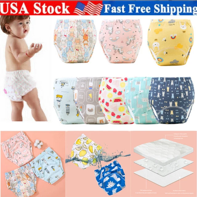 Reusable Toilet Training Pants Kids Baby Toddler Cloth Diaper Nappy Underwear US