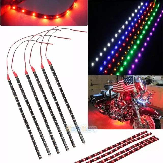 5 PCS 12V 12" 1FT 15SMD Flexible LED Strip Light Waterproof For Car Truck Boat