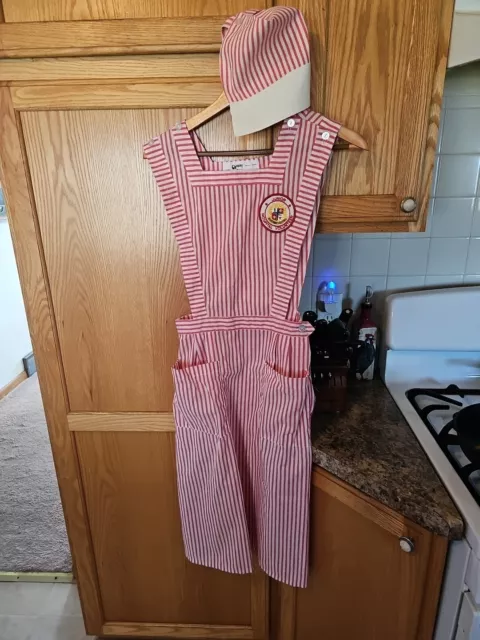 Vtg Candy Striper Hospital Volunteer Uniform Vangelica  Sz 12 W/ Hat & Patch