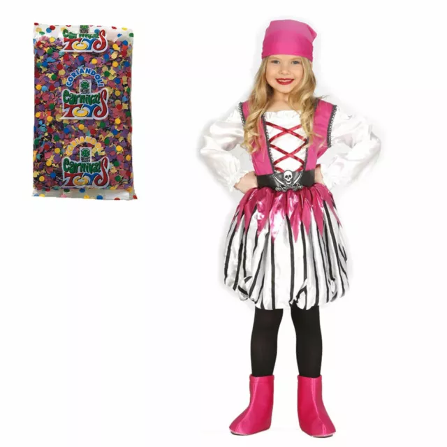 GUIRCA COSTUME DA Piratessa per Bambina Vestito Pirata Corsara Rosa  Carnevale EUR 19,90 - PicClick IT