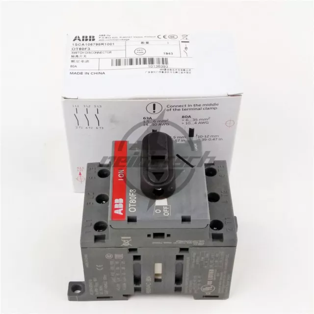 1PC ABB OT80F3 1SCA105798R1001 3P 80A Disconnector New