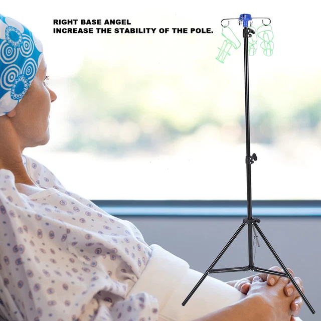 Iv Pole Drip Bag Stand Intravenous Foldable Pole Stand For Clinic Home Care Us