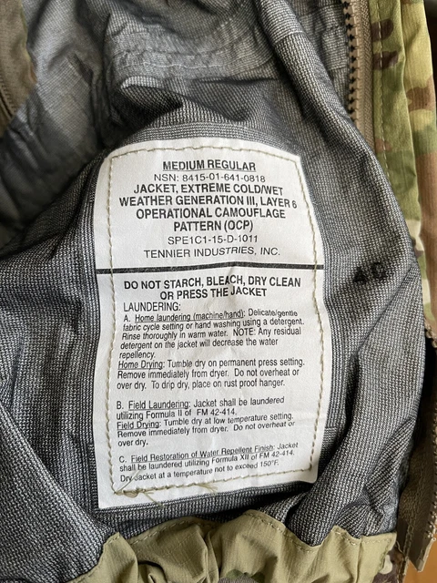 Ocp Multicam  Extreme Cold Wet Weather Gortex Jacket L6 Gen Iii Med Reg 2