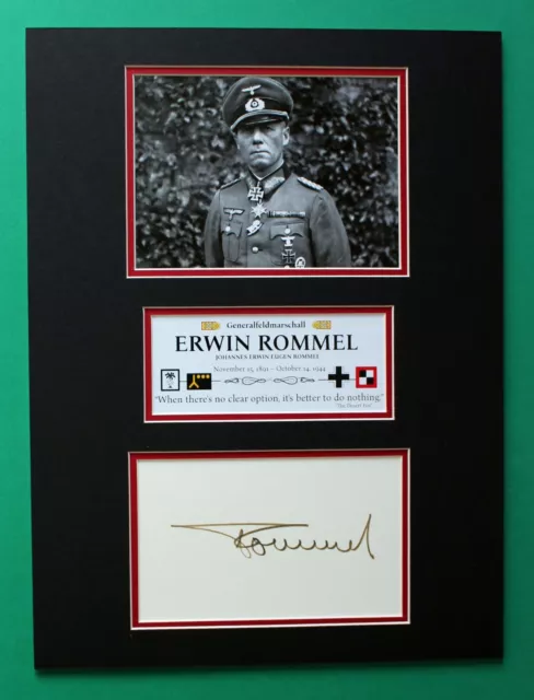 ERWIN ROMMEL AUTOGRAPH masterly display WW2 The Desert Fox