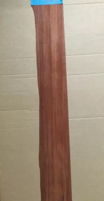 Padauk Quarter Cut wood veneer 5" x 52" raw no backing 1/42" thickness