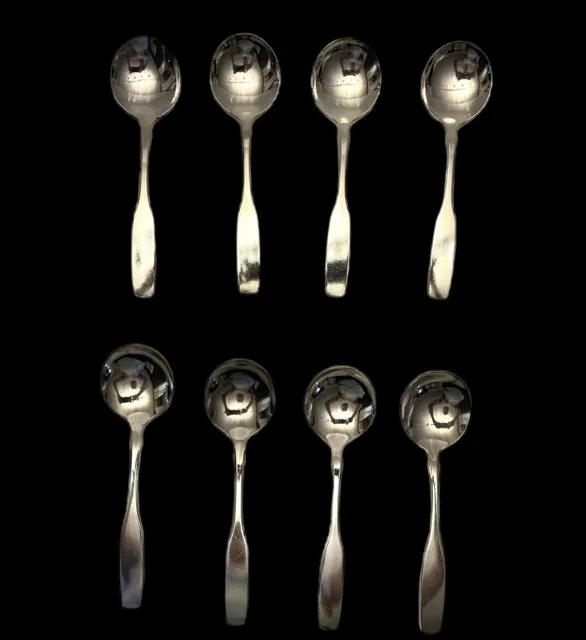 ONEIDA Silversmiths Bouillon Spoons Lot Of 8 Flatware