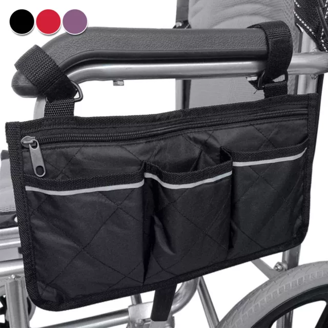 Wheelchair Armrest Side Storage Bag Wheelchair Side Organizer with Cup Holder*