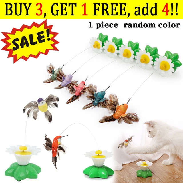 Fun Pet Electric Rotating Bird Toy for Cat Teaser Training Interactive Toys New