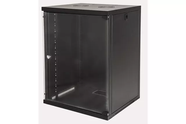 Armadio Rack 19'' 15 Unita' Nero Per Reti Lan Gia' Montato Assemblato Parete It