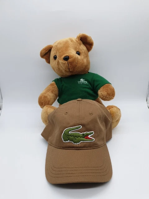 Lacoste Classic Cotton Big Croc Logo Adjustable Hat Cap & Lacoste Bear Lot of 2