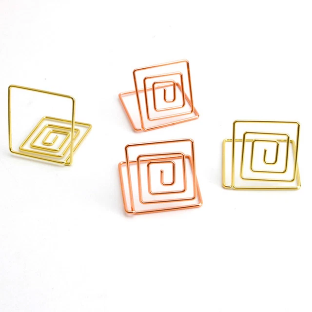 Set 50 Clip Memo In Metallo Oro - 5 Forme (cuore, Stella, Fiore, Nota, Cerchio), Per Decorazioni Feste E Matrimoni
