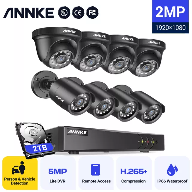 ANNKE 1080P CCTV Security Camera System 8CH DVR Home Outdoor IR Night Vision 2