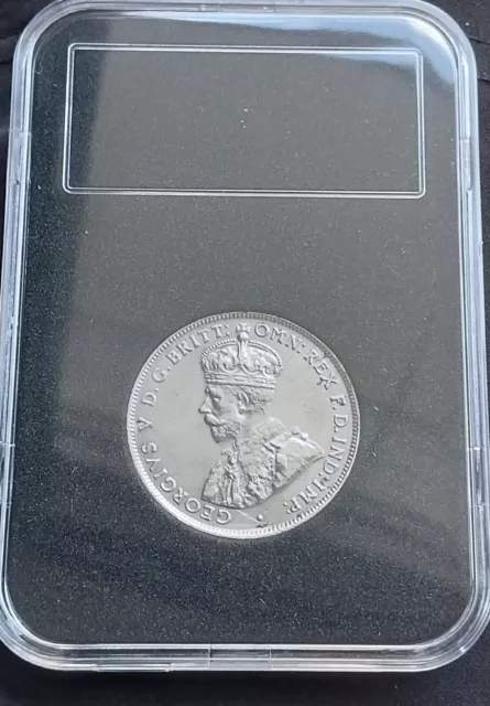 SILVER, Australia Florin 1928 EF In HOLDER, 2 SHILLINGS, 0.925