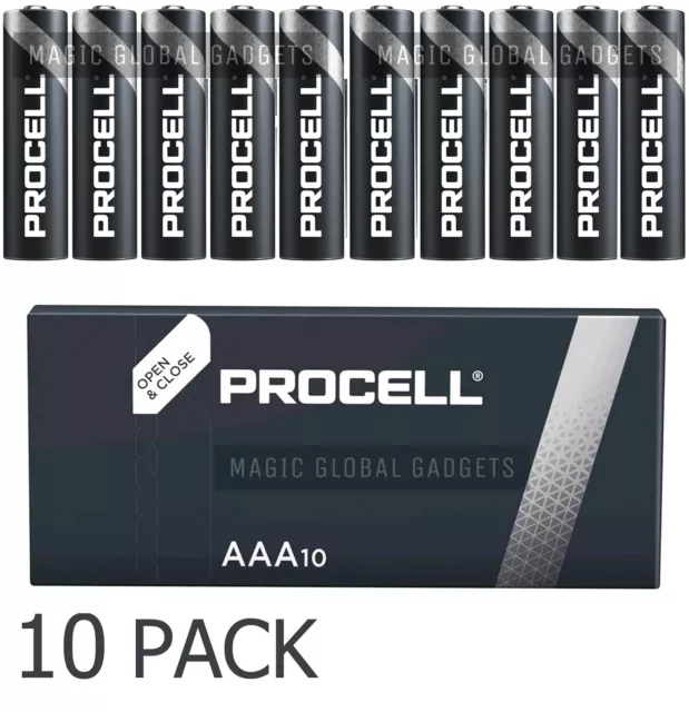 10 X Duracell Aaa Procell Alkaline Batteries Lr03, Mn2400 Replaces Industrial