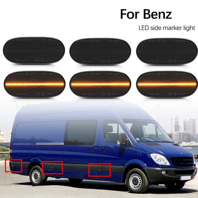 6X FOR 0618 MercedesBenz Sprinter W906 VW Crafter Smoked LED Side