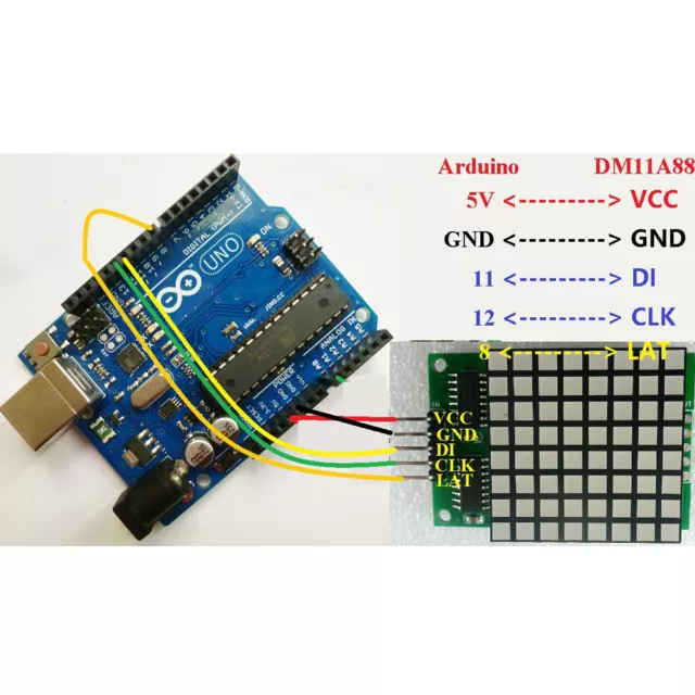 DM11A88 8x8 Square Matrix Red LED Display Dot Module 3.0 Pixels 74hc595 Drive 2