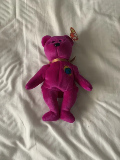 TY BEANIE BABIES Millennium Bear Plush Toy - Purple $30.00 - PicClick