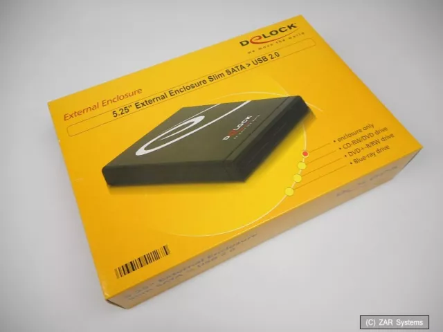 Boîtier DeLock 5.25" Slim SATA, USB2.0 (42127) NEUF