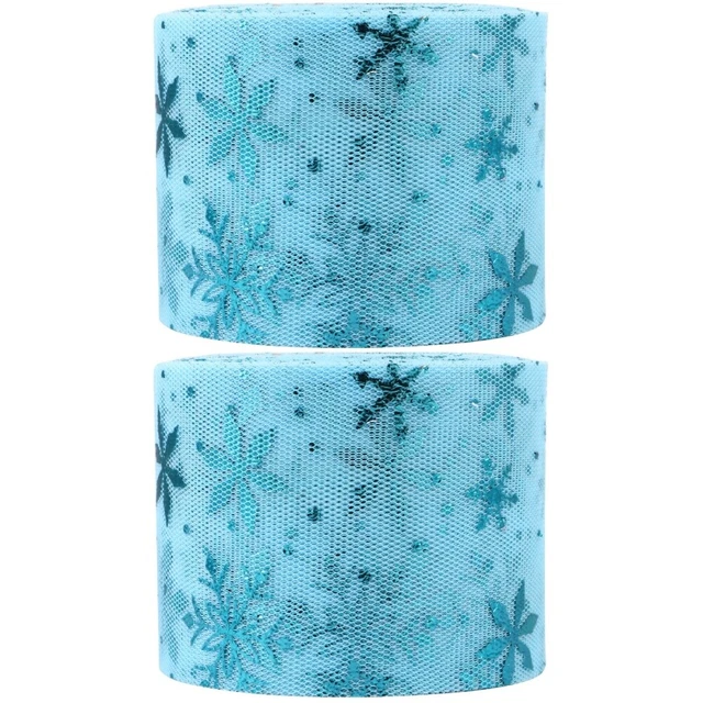 2 Sets Glitzernde Gaze Rolle Tüll Band Rollen Hochzeit Tüll Rollen
