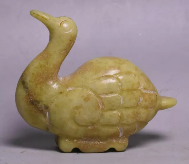 7cm Rare Chinese Old Jade Carving Animal Swan Goose Goosey Bird Statue