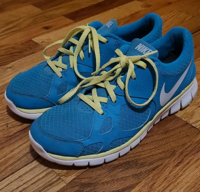 Nike Flex Run Womens Size 8.5 Blue Athletic Running Shoes Sneaker 512108-403 EUC