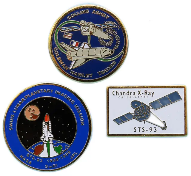 NASA PIN TRIO vtg Chandra X-RAY TELESCOPE Space Shuttle COLUMBIA STS-93 SWUIS