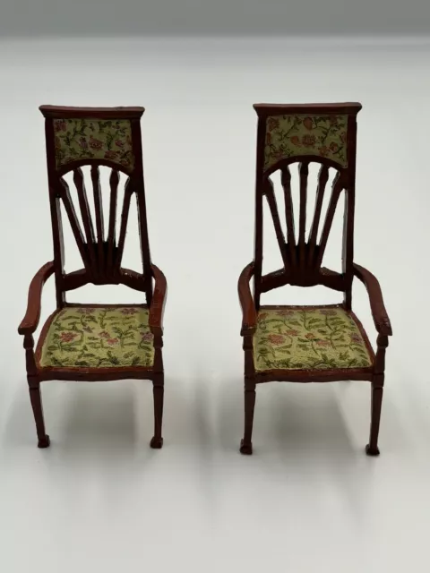 Dolls House Emporium Finely Carved Edwardian Chairs Boxed 1:12 Scale Resin Seat
