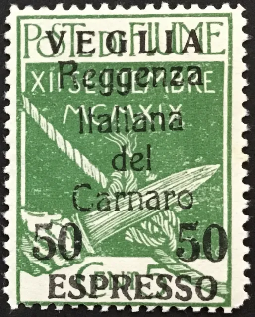 ITALY - VEGLIA Sass. Express n.2 Small Overprint MNH** cv 1650$ with Certificate