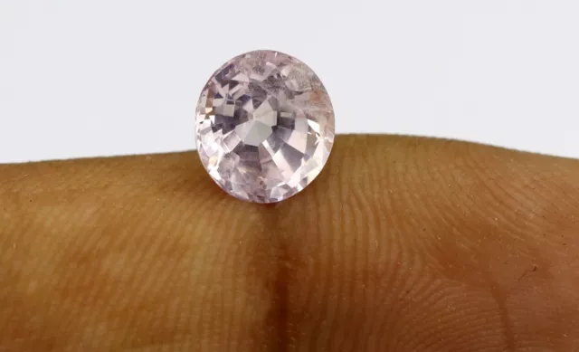 Light Pink Color Natural Flawless VS Sapphire Round Cut 7 MM Loose Gem 2.09 Ct 3