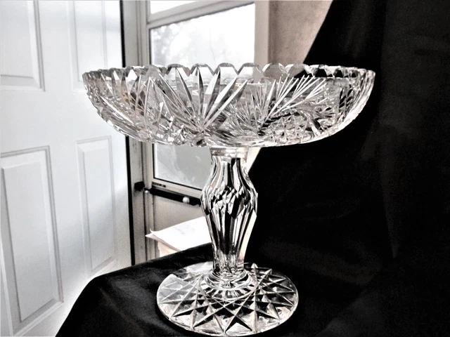American Brilliant Large Comport with Extra Fine Stem 2