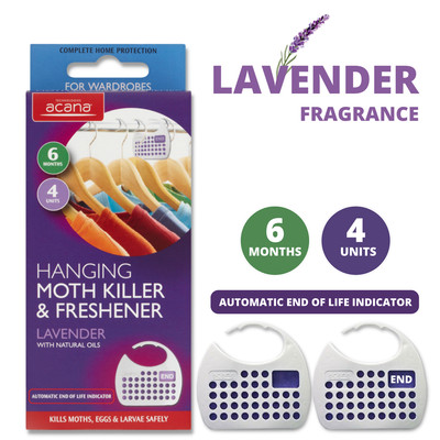 ACANA da appendere Killer Moth e lavanda Freshener-bianco pacco da 4 