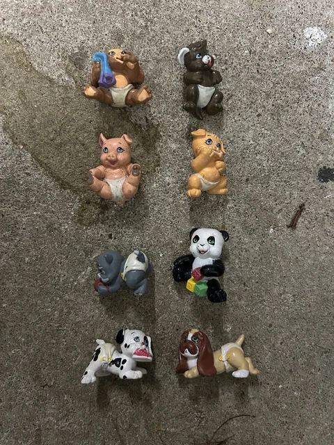 Lot De Figurines Babies Fluorescentes / à Paillettes - PVC - Occasion - Pour Décoration Ou Collection