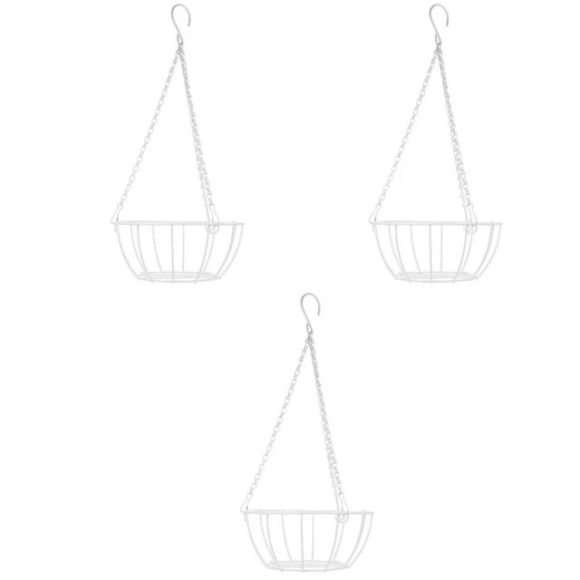 3x Hängende Kette Körbe Topf Halter Körbe Eisen Hängen Pflanzer Korb
