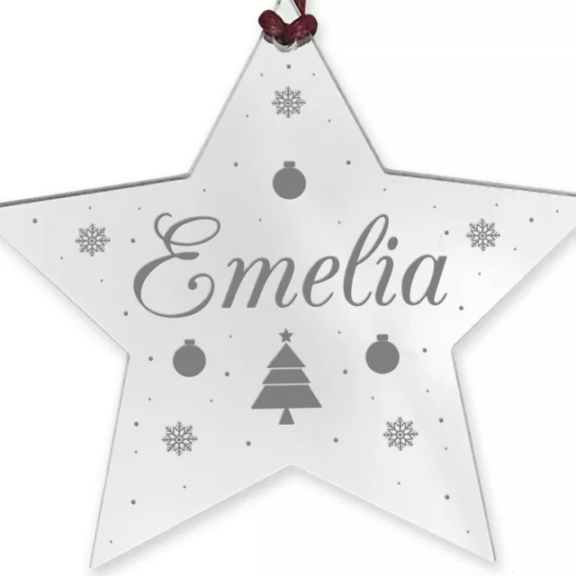 Personalised Babys First Christmas Bauble Acrylic Hanging Tree Decoration Gift 3