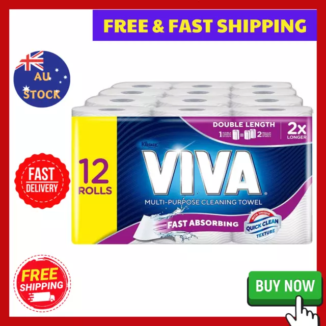 Viva Double Length Paper Towel 12 Count (Pack of 1) Free Postage Best Price AU