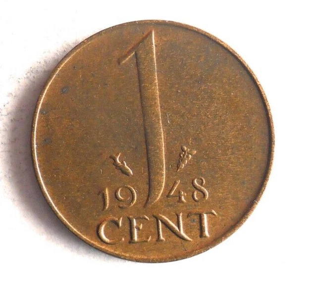 1948 NETHERLANDS CENT - Excellent Coin - FREE SHIP - Bin #345