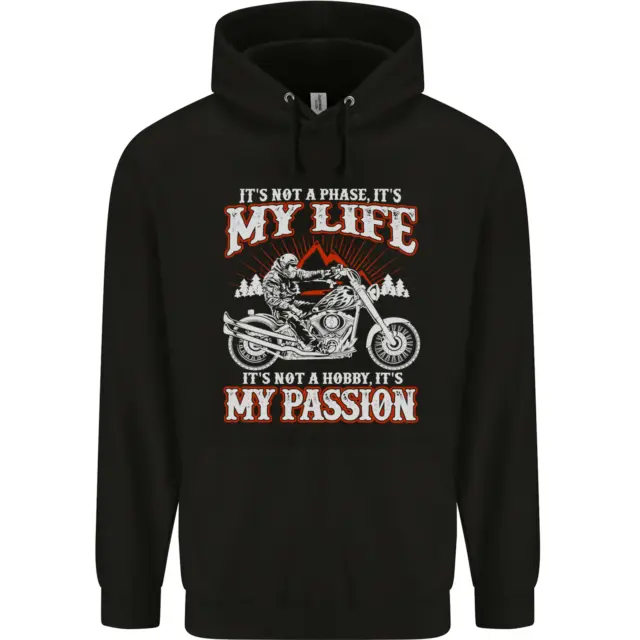 Motorbike Its My Passion Biker Motorcycle Mens 80% Cotton Hoodie