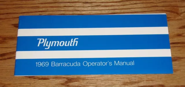 1969 Plymouth Barracuda Owners Operators Manual 69