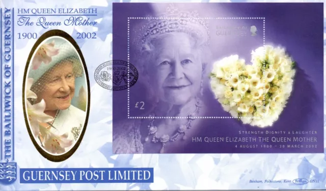 Guernsey 2002 Queens Mother Minisheet (Benham) First Day Cover Lot 13182