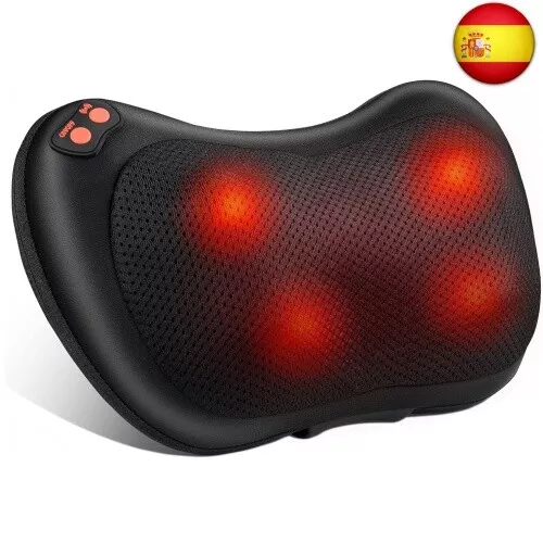 Cojín de Masaje Eléctrico Masajeador Almohada Masajeador Shiatsu con 3 Niveles d