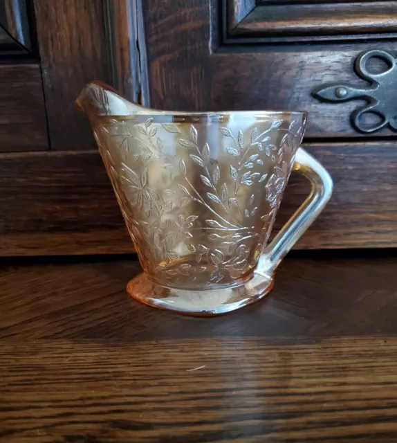 Vintage Jeannette Floragold “Louisa” Iridescent Creamer Depression Glass