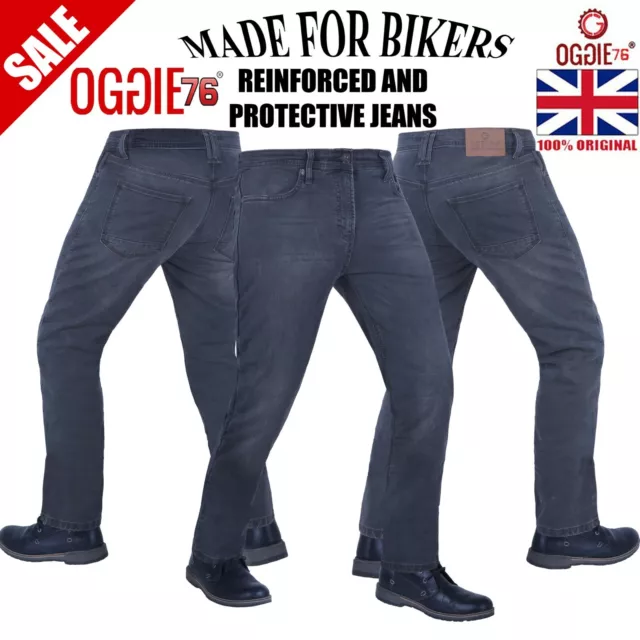 MENS MOTORBIKE MOTORCYCLE jeans Reinforced denim with Protective UKCA ...